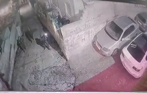 Thumbnail preview image for the video titled: CCTV footage of the assasination of Ayman Al-Haimouni 11 y/o by Israeli soldiers