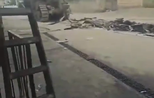 Thumbnail preview image for the video titled: Israeli D9 destroying streets at Al-Yamun town, west of Jenin