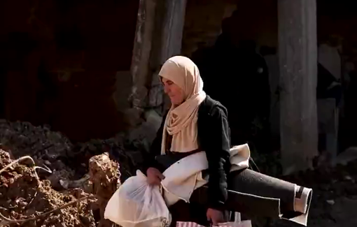 Thumbnail preview image for the video titled: Israeli forces gave Palestinians only a few hours to gather their belongings before demolishing their homes in the Nur Shams refugee camp