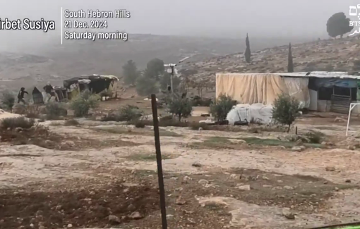 Thumbnail preview image for the video titled: In Khirbet Susiya, South Hebron Hills, Israeli settlers attacked homes with stones