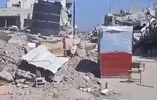 Thumbnail preview image for the video titled: Israel demolishing a house and water tank after 40 days into the ceasefire