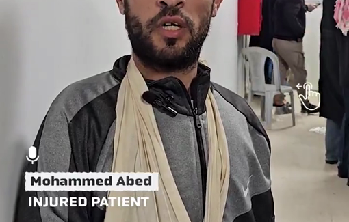 Thumbnail preview image for the video titled: Patient tortured after Israeli raid of Kamal Adwan hospital