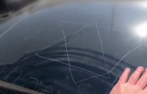 Thumbnail preview image for the video titled: IDF soldiers carved the Star of David and "F**k Palestine" on a car in Jenin