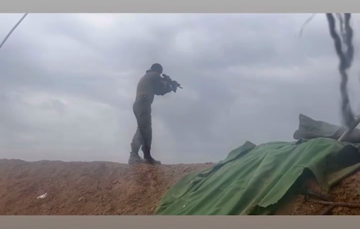 Thumbnail preview image for the video titled: Israeli Druze soldier posts video of indiscriminate shooting into Gaza from their ceasefire zone