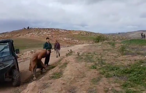 Thumbnail preview image for the video titled: Israeli settlers simulated a car-ramming incident to provoke and deligitimate activists in Zanuta