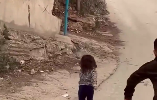 Thumbnail preview image for the video titled: Little intifada girl against Tank in Jenin