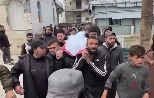 Thumbnail preview image for the video titled: Funeral procession for two Palestinians by the IDF in Shujaiya