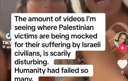 Thumbnail preview image for the video titled: Israelis cvilians mocking Palestinians in Gaza who don’t have access to water