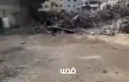 Thumbnail preview image for the video titled: Wide-scale destruction caused by Israeli forces in the Al-Samarn neighborhood in Jenin