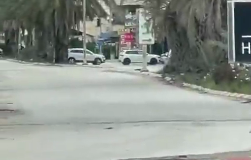 Thumbnail preview image for the video titled: Israeli Army stolen vehicle to block street in Nablus