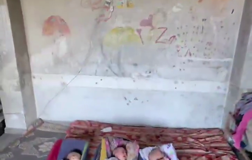 Thumbnail preview image for the video titled: With generous donations, a Palestinian father renovated the room in the burned house for the baby triplets