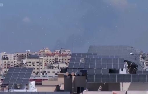 Thumbnail preview image for the video titled: IDF planes dropping leaflet under Gaza City ordering the immediate evacuation to the south Gaza