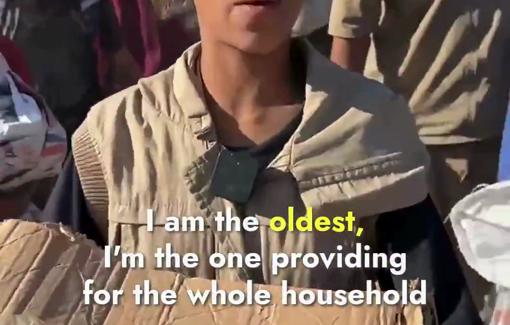 Thumbnail preview image for the video titled: “I came from under death,” says 12-year-old Palestinian girl Rahaf Abu Arar, after returning empty-handed from the chaotic Gaza Humiliation (Humanitarian) Foundation aid distribution camp.