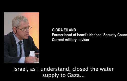 Thumbnail preview image for the video titled: "We have to attack water treatment plants in order to create a situation of thirst and hunger in Gaza.", Giora Eiland said.