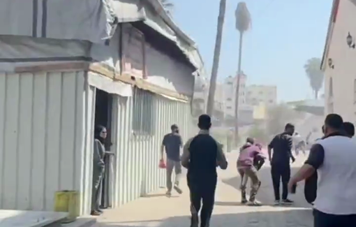 Thumbnail preview image for the video titled: First moment after Israel struck 3 journalists at Al-Ahli Baptist Hospital