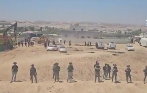 Thumbnail preview image for the video titled: IDF demolishes Bedouin Palestinian structures in Umm Batin, Negev