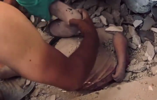 Thumbnail preview image for the video titled: Recovery of siblings killed under the rubble of home bombed by Israel