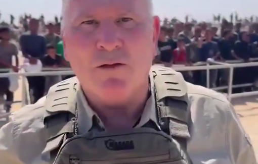 Thumbnail preview image for the video titled: Ex-British Army Col. Richard Kemp denies GHF massacres IDF soldiers confirmed as gunfire is heard