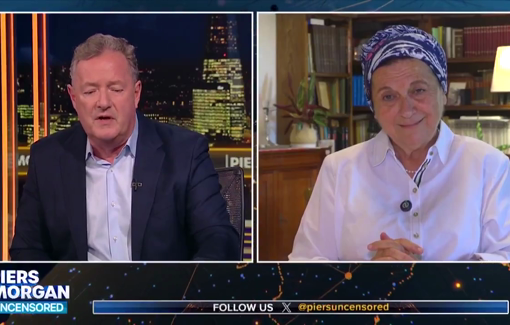 Thumbnail preview image for the video titled: Piers Morgan pleads for empathy for Gaza’s children — Daniella Weiss responds with threats