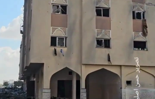 Thumbnail preview image for the video titled: Aftermath of IDF attack on Hamad City towers