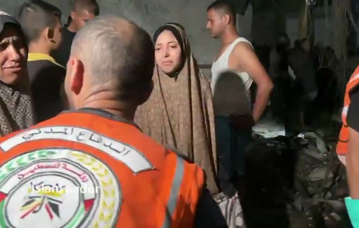 Thumbnail preview image for the video titled: Mother and daughter find father and son killed in Al-Tabi'in massacre