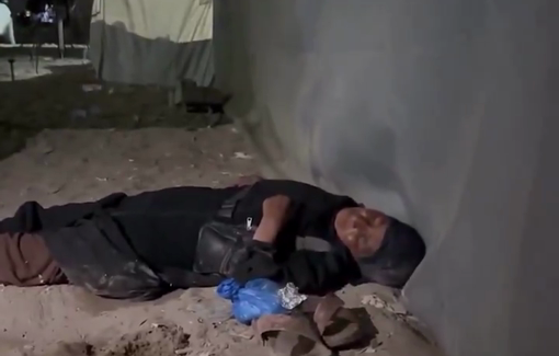 Thumbnail preview image for the video titled: Forcible dispalced woman sleeps on the street