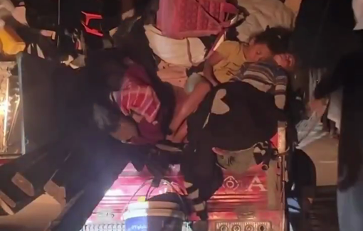 Thumbnail preview image for the video titled: Children pass out during night displacement