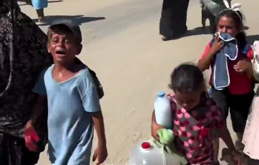 Thumbnail preview image for the video titled: Distraught families endlessly displaced in Khan Younis