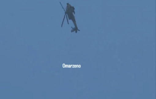 Thumbnail preview image for the video titled: IDF helicopter open fire over "safe zone" at low altitude