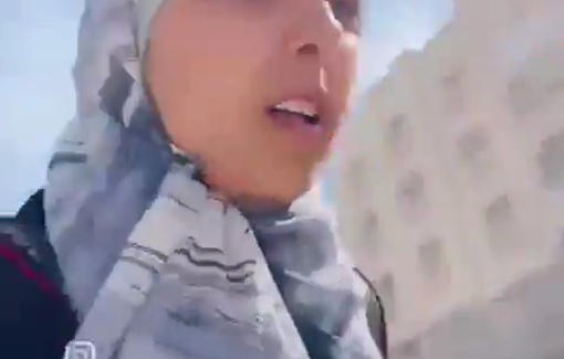 Thumbnail preview image for the video titled: Palestinian journalist Mariam Abu Dagga narrowly targeted by an Israeli military quadcopter drone