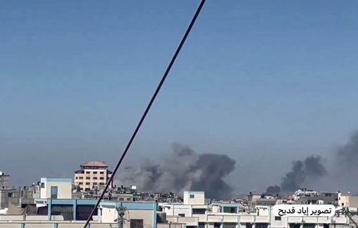 Thumbnail preview image for the video titled: Israeli shelling hits several buildings in Hamad City