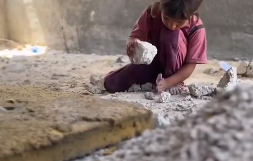 Thumbnail preview image for the video titled: Children break large stones to sell and support their families