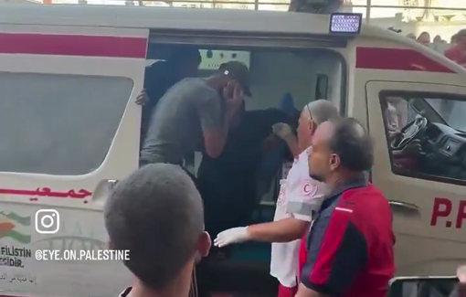 Thumbnail preview image for the video titled: Victims of IDF strike on a shop near Nasser hospital