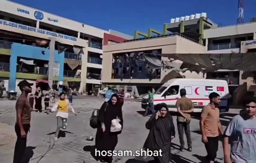 Thumbnail preview image for the video titled: Paramedics forced to leave behind victims before a second IDF strike near Salah al-Din school