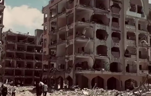 Thumbnail preview image for the video titled: Destruction  in Hamad City after the withdrawal of IDF