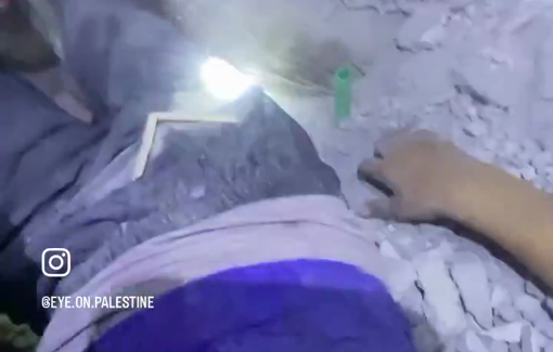 Thumbnail preview image for the video titled: Child saved after IDF strike on the Akhlil family home killing 3