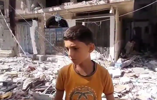 Thumbnail preview image for the video titled: Survivor from the Al-Ajjal family recounts the bombing