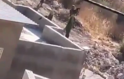 Thumbnail preview image for the video titled: IDF soldier shoots in all direction for no reason during raid in Jenin