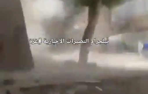 Thumbnail preview image for the video titled: Violent IDF airstrike on a residential building in Nuseirat