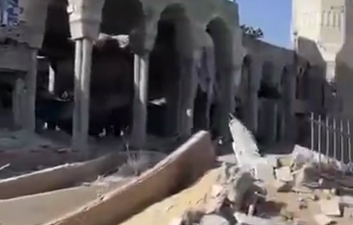 Thumbnail preview image for the video titled: Large destruction of Tayiba mosque and its vicinity