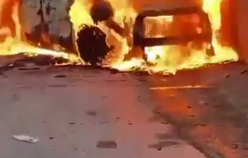 Thumbnail preview image for the video titled: IDF air strike on a car in Zababda village, Jenin, kills 3 Palestinians