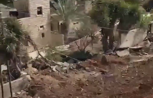 Thumbnail preview image for the video titled: Street in Jenin ravaged by the lsraeli occupation forces