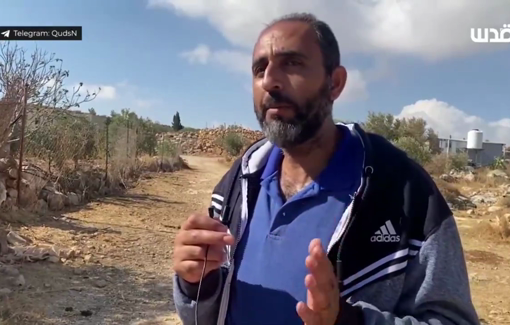 Thumbnail preview image for the video titled: Israeli settlers stole around 300 head of cattle and destroyed the property of residents of Jorat Al Khail