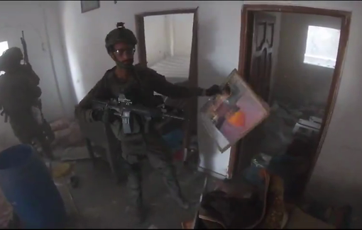 Thumbnail preview image for the video titled: IDF soldier invading and destroying Palestinian house