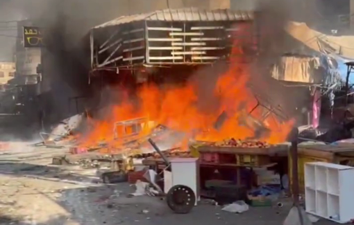 Thumbnail preview image for the video titled: Jenin vegetable market set ablaze