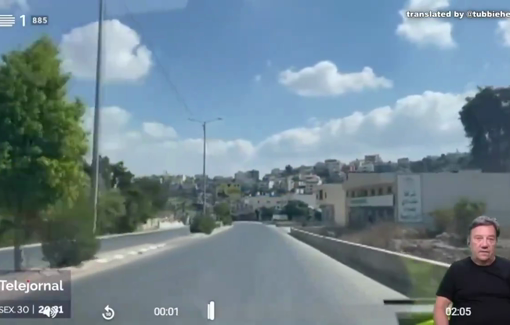 Thumbnail preview image for the video titled: IDF directly shoots press car of Portuguese RTP in Jenin