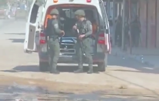 Thumbnail preview image for the video titled: IDF stop-and-search an ambulance in Jenin