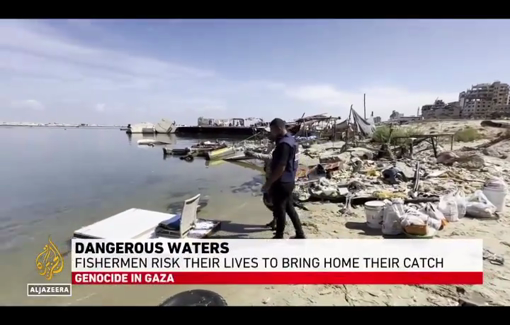 Thumbnail preview image for the video titled: Gaza fishermen brave danger to provide for their families