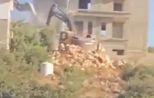 Thumbnail preview image for the video titled: Home demolition in Az Zawiya Town