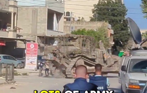 Thumbnail preview image for the video titled: IDF bulldozers rampage in Jenin